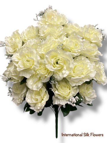 23'' Satin Rose Bush ( AN24010-Cream )