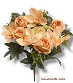 17.5'' Rose/Cymbidium/Allium Bush ( TY2059-RU/COM )