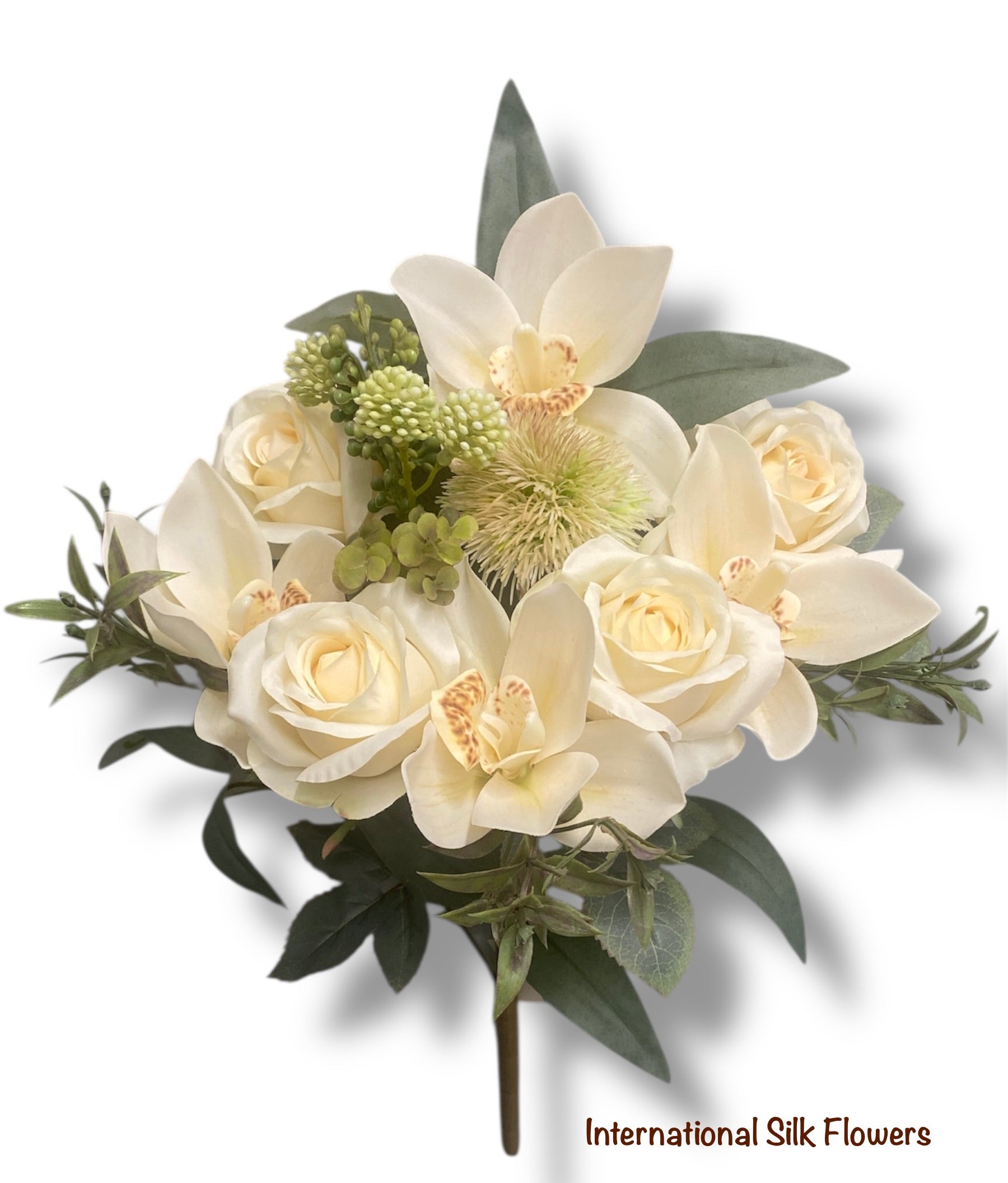 17.5'' Rose/Cymbidium/Allium Bush ( TY2059-CR )