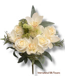 17.5'' Rose/Cymbidium/Allium Bush ( TY2059-CR )