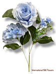 23'' Deluxe Silk Rose Hydrangea Mix Bush ( B1501-Baby Blue )