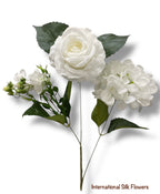 23'' Deluxe Silk Rose Hydrangea Mix Bush ( B1501-White )