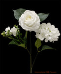 23'' Deluxe Silk Rose Hydrangea Mix Bush ( B1501-White )