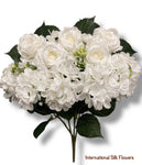 23'' Deluxe Silk Rose Hydrangea Mix Bush ( B1501-White )