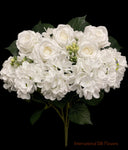 23'' Deluxe Silk Rose Hydrangea Mix Bush ( B1501-White )