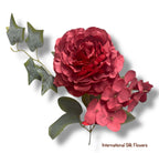 12'' Peony Hydrangea Bush ( J05080-Red )