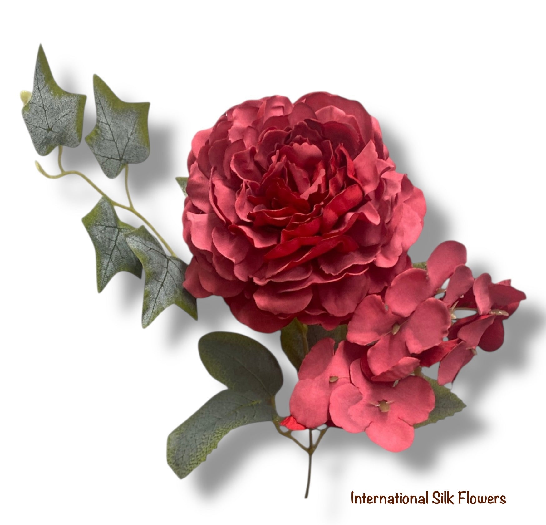 12'' Peony Hydrangea Bush ( J05080-Red )
