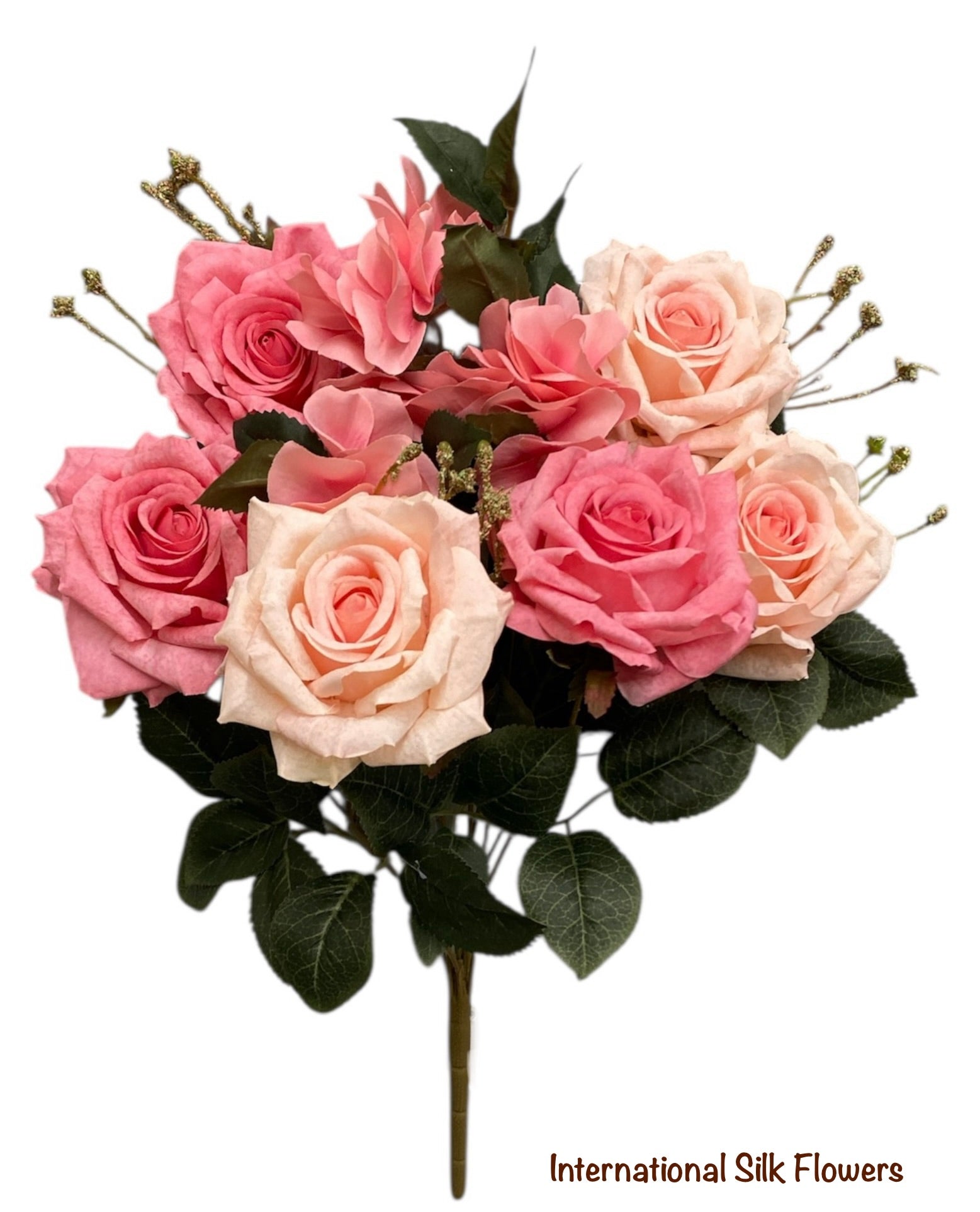 17" Artificial Rose Hydrangea Bush ( TY3508-Rose )