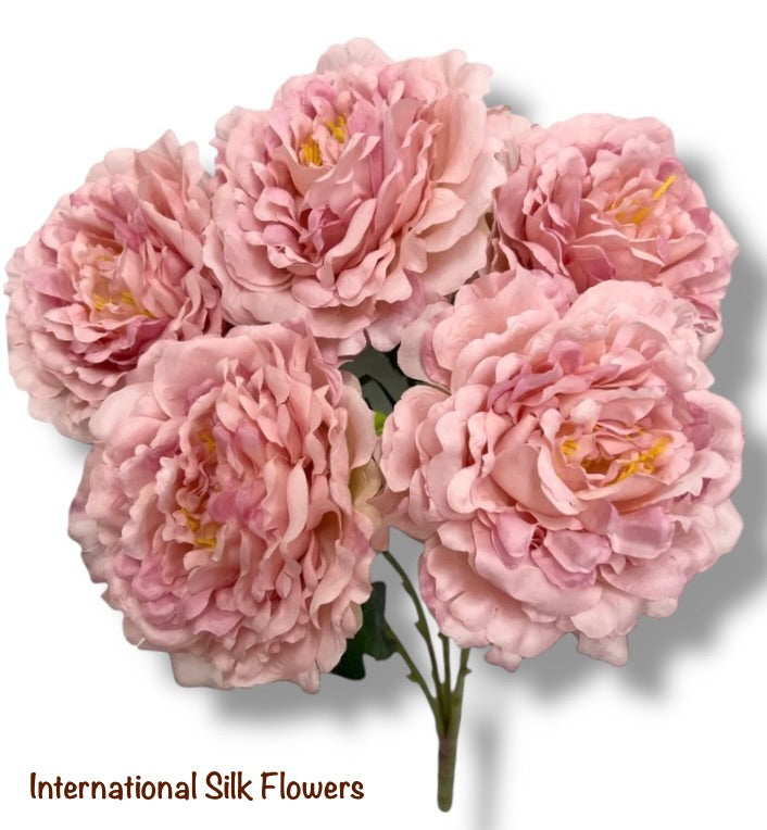 21'' Artificial Peony Bush ( INT0070-Rose Gold )