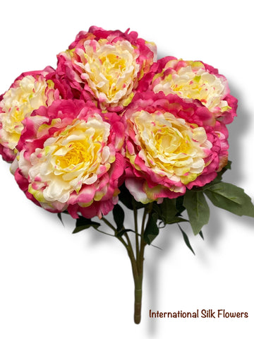 21'' Artificial Peony Bush ( INT0070- Fuchsia )