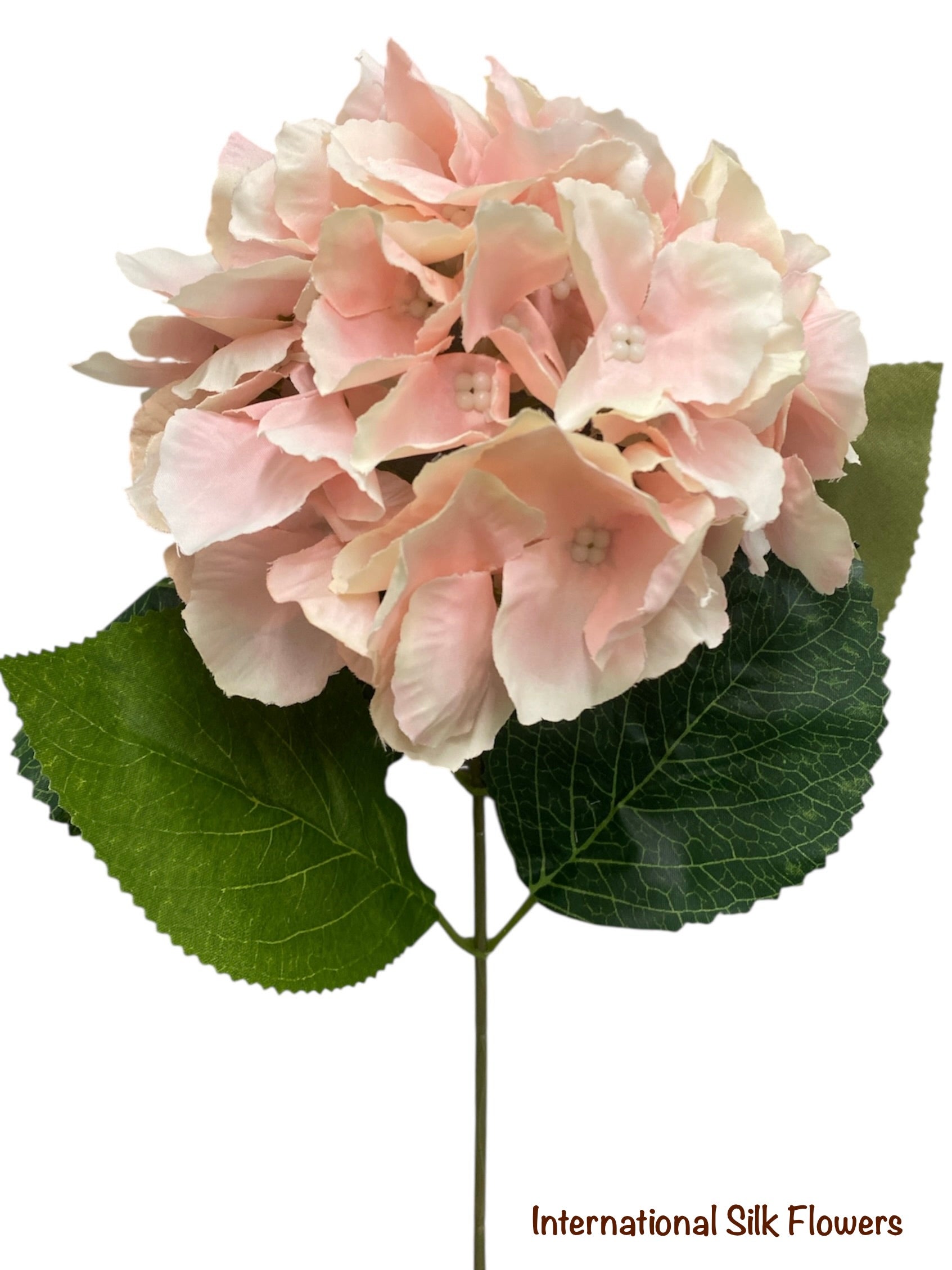 18" Silk Pongee Hydrangea Bush ( INT001-Cream Pink )