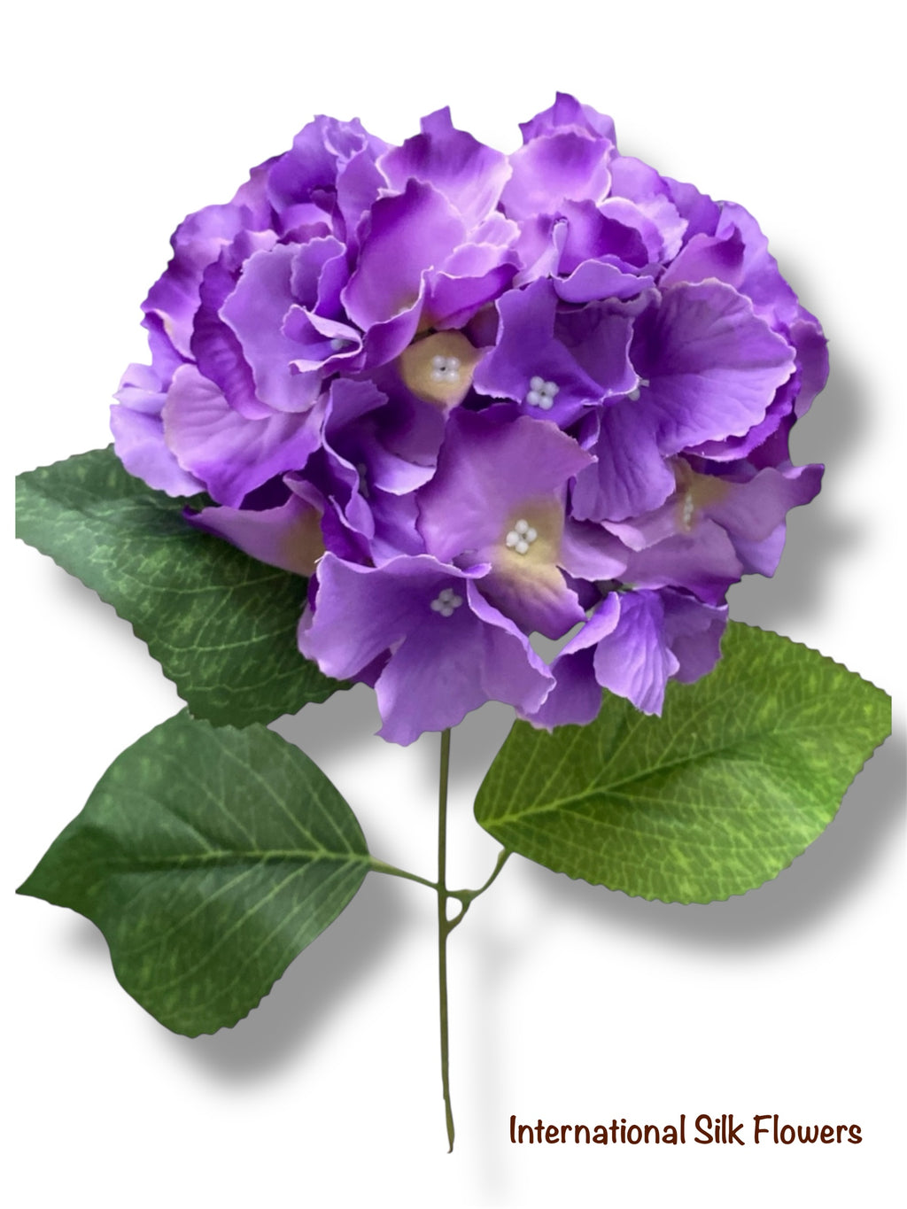 18" Silk Pongee Hydrangea Bush ( INT001-Purple )
