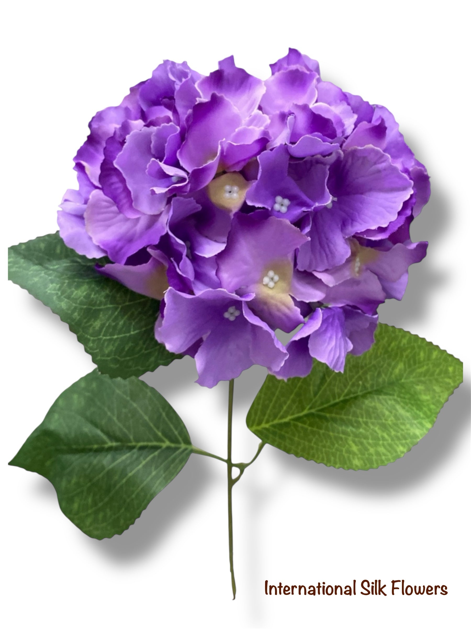 18" Silk Pongee Hydrangea Bush ( INT001-Purple )