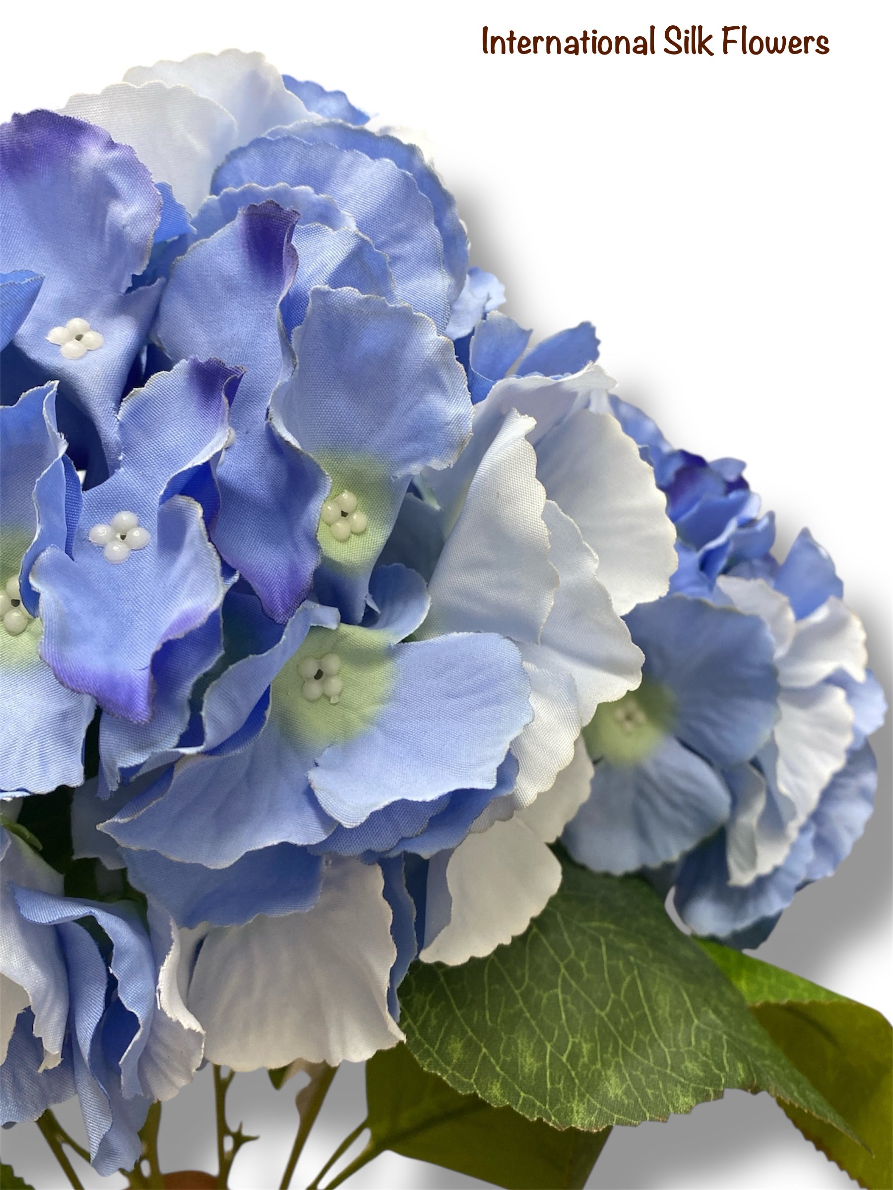 18" Silk Pongee Hydrangea Bush ( INT001-Blue )