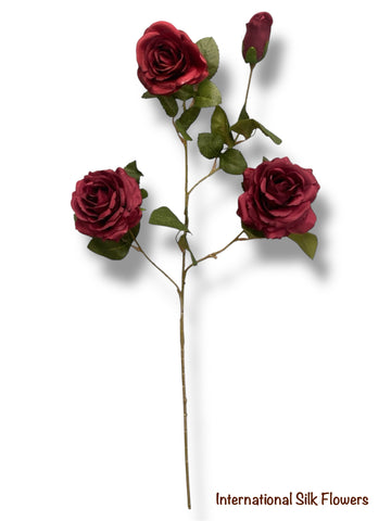 27.5'' Single Open Rose ( INT2326-Burgundy )