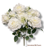19'' Rose/Hydrangea Bush ( INT5503-Cream )