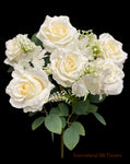 19'' Rose/Hydrangea Bush ( INT5503-Beige )