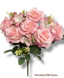 19'' Rose/Hydrangea Bush ( INT5503-Pink )