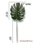 33'' Small Split Philo Leaf  ( Monstera Leaf ) ( INT0124-Dark Green )