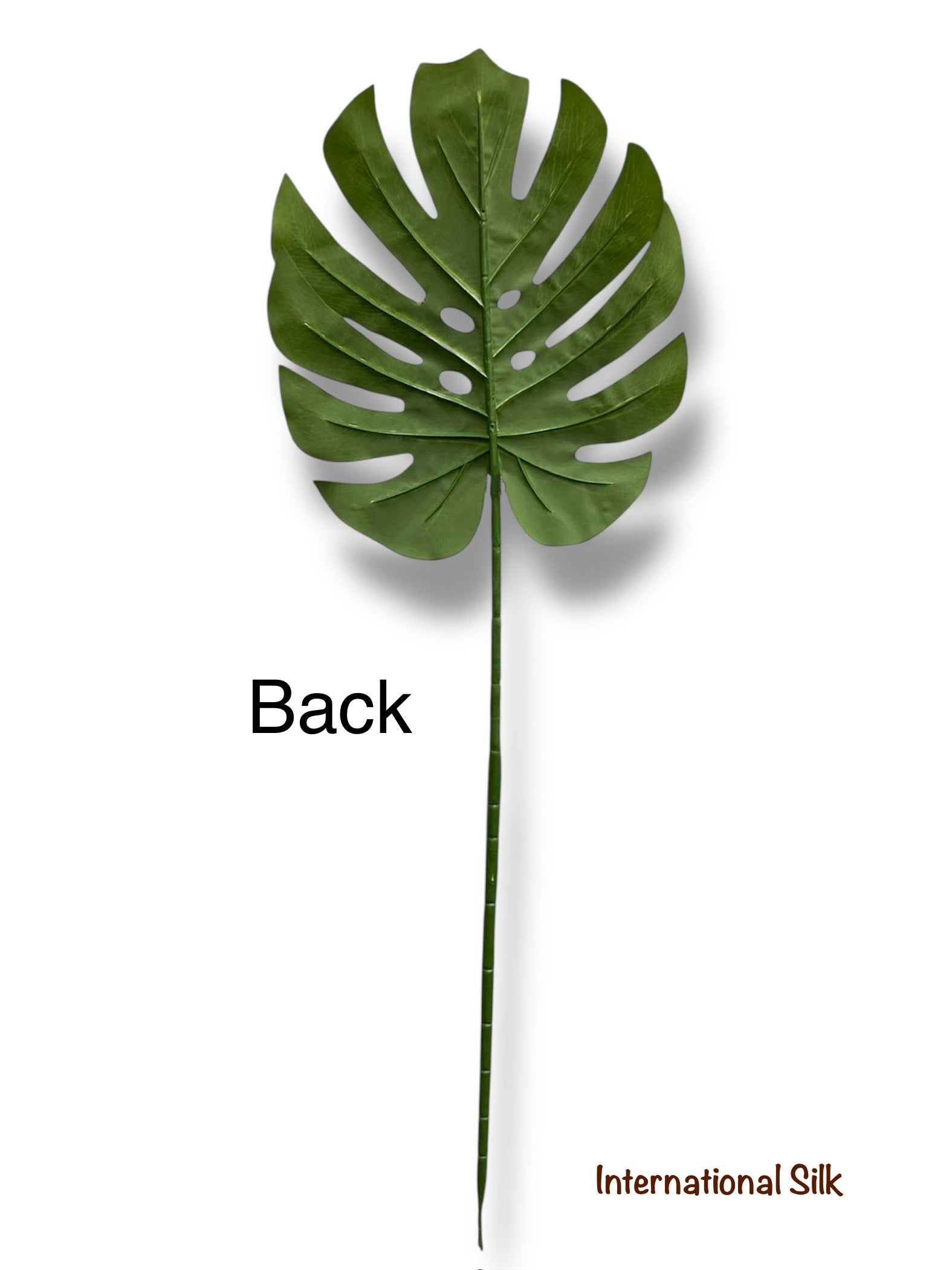 silk monstera plant Los Angeles Wholesaler | 33'' Small Split Philo Leaf ( Monstera Leaf ) ( INT0124-Dark Green )- International Silk Flowers
