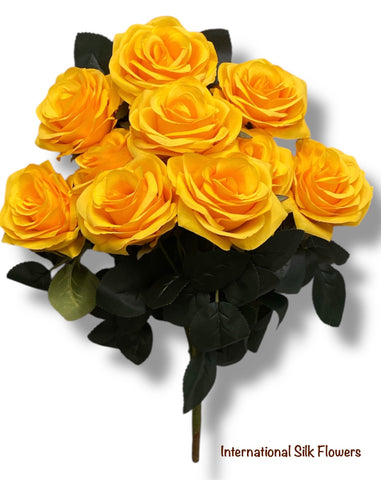 17.5'' Deluxe Rose Bush ( B1024N-#7 Gold Yellow )
