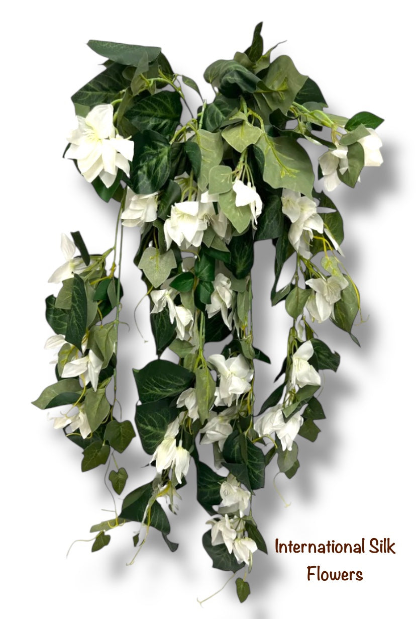 31” Faux Bougainvillea Hanging Bush ( INT6331-Cream )