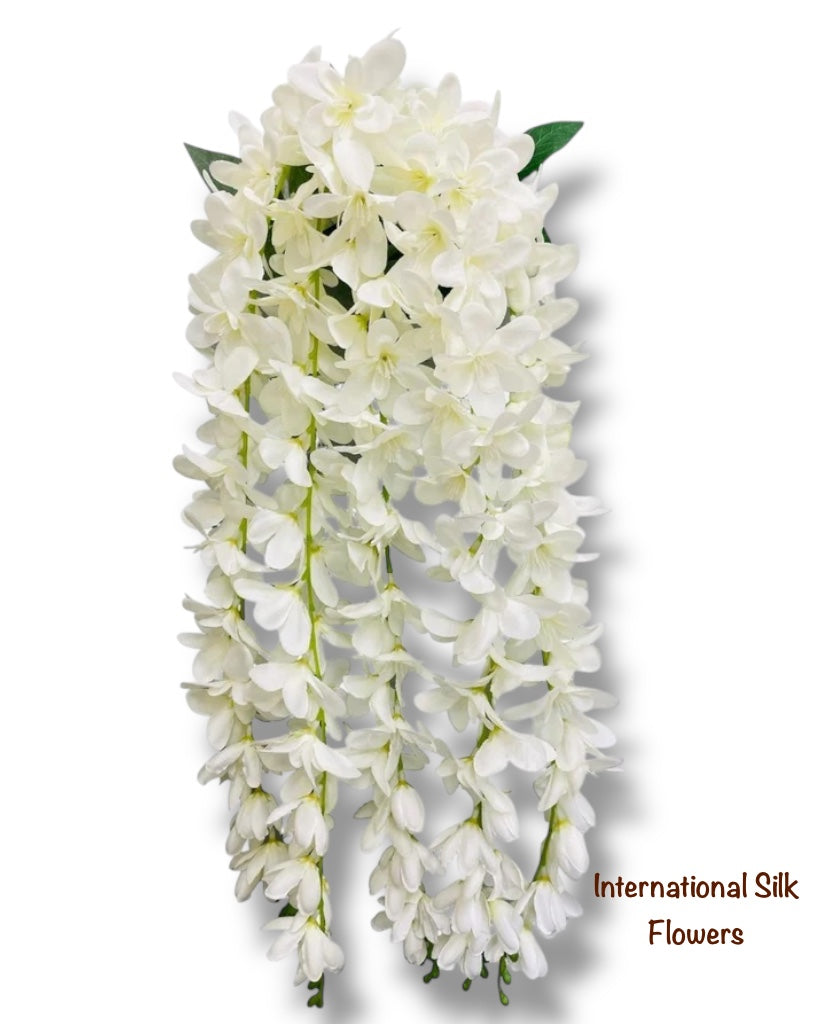 32'' Hanging Orchid Bush ( INT5130-Cream )