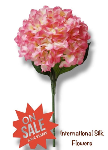 33" Silk Single Stem Hydrangea ( INT8001-Cream Pink )