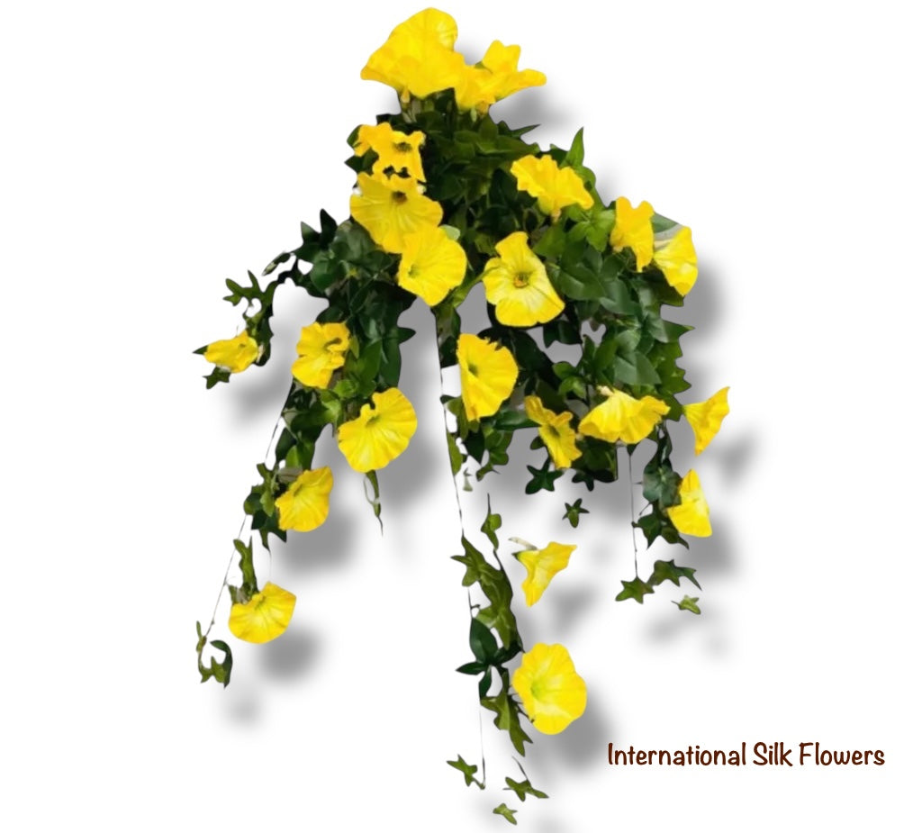 27'' MORNING GLORY HANGING BUSH ( 30563-Yellow )