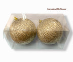 5.9'' Glitter Beaded Ball Ornament ( 206640- Champagne )