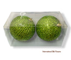 5.9'' Glitter Beaded Ball Ornament ( 206640-Green )