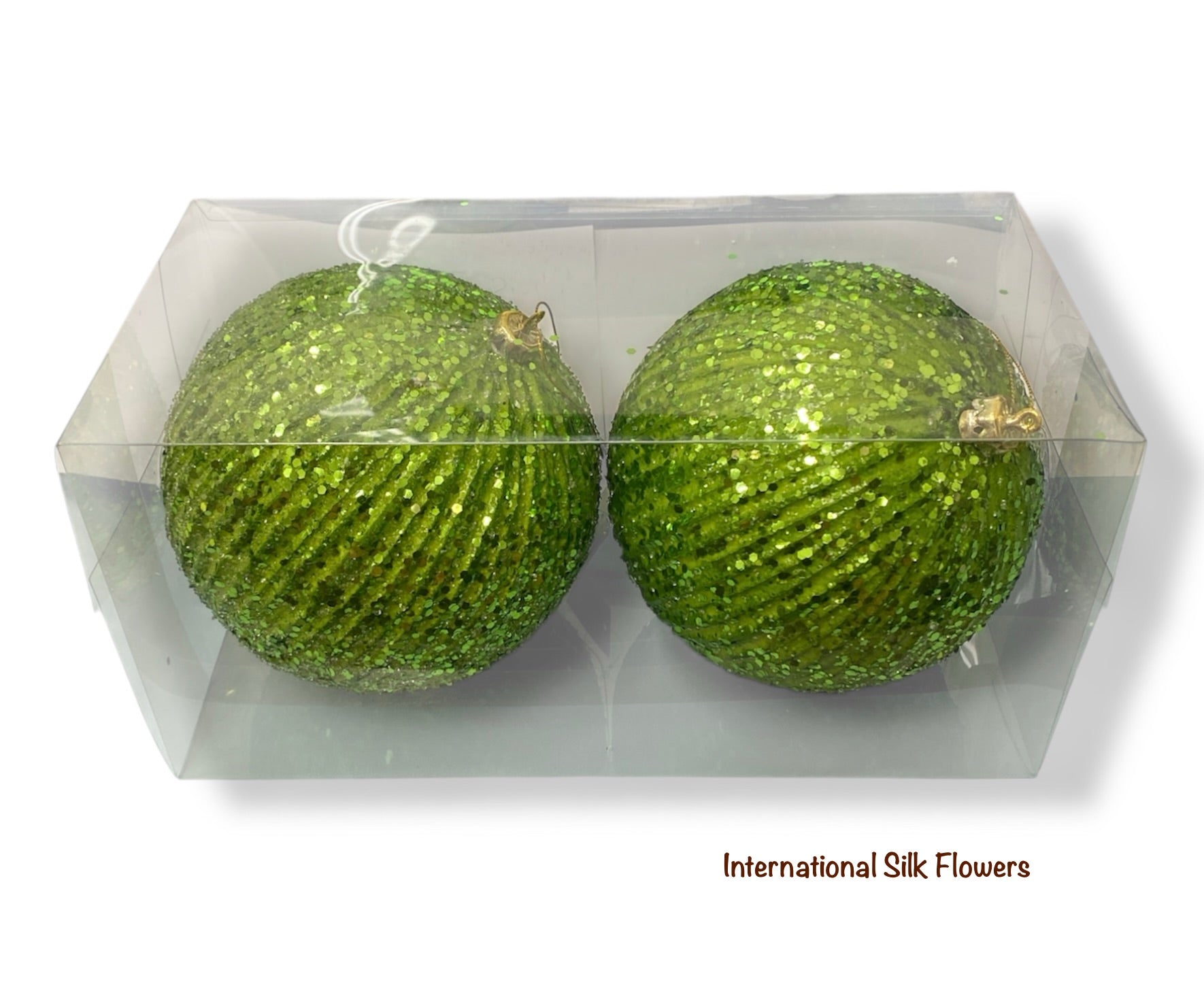 5.9'' Glitter Beaded Ball Ornament ( 206640-Green )