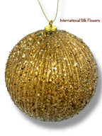 5.9'' Glitter Beaded Ball Ornament ( 206640-Gold )