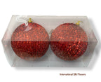 5.9'' Glitter Beaded Ball Ornament ( 206640-Red )