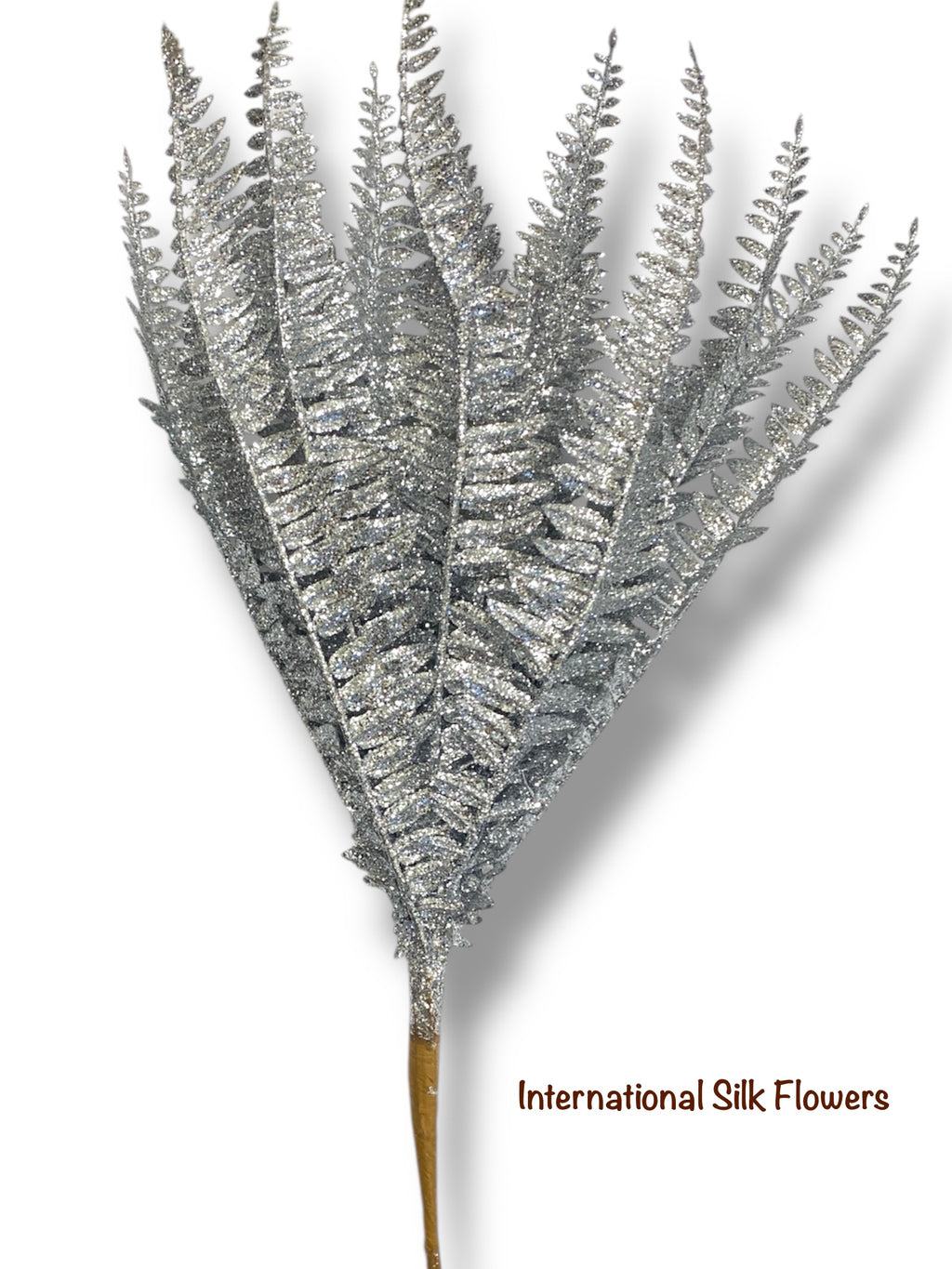 17'' Glitter Fern Bush ( 195270-Silver )