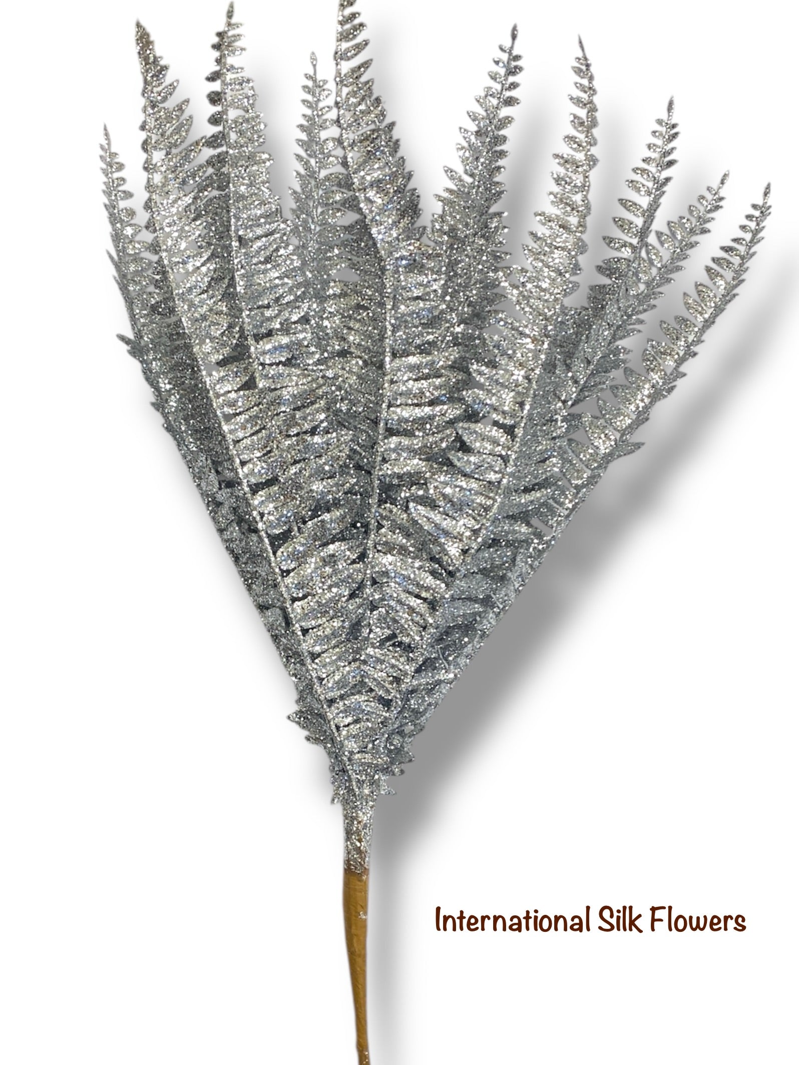 17'' Glitter Fern Bush ( 195270-Silver )
