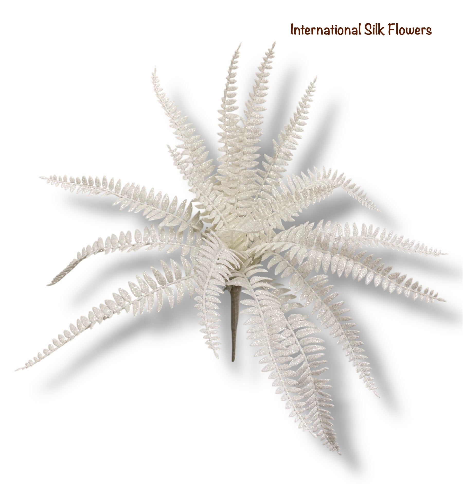 17'' Glitter Fern Bush ( 195270-White )