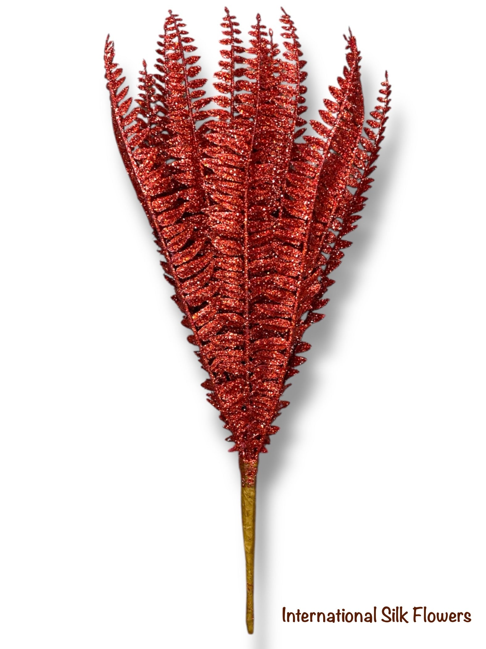 17'' Glitter Fern Bush ( 195270-Red )