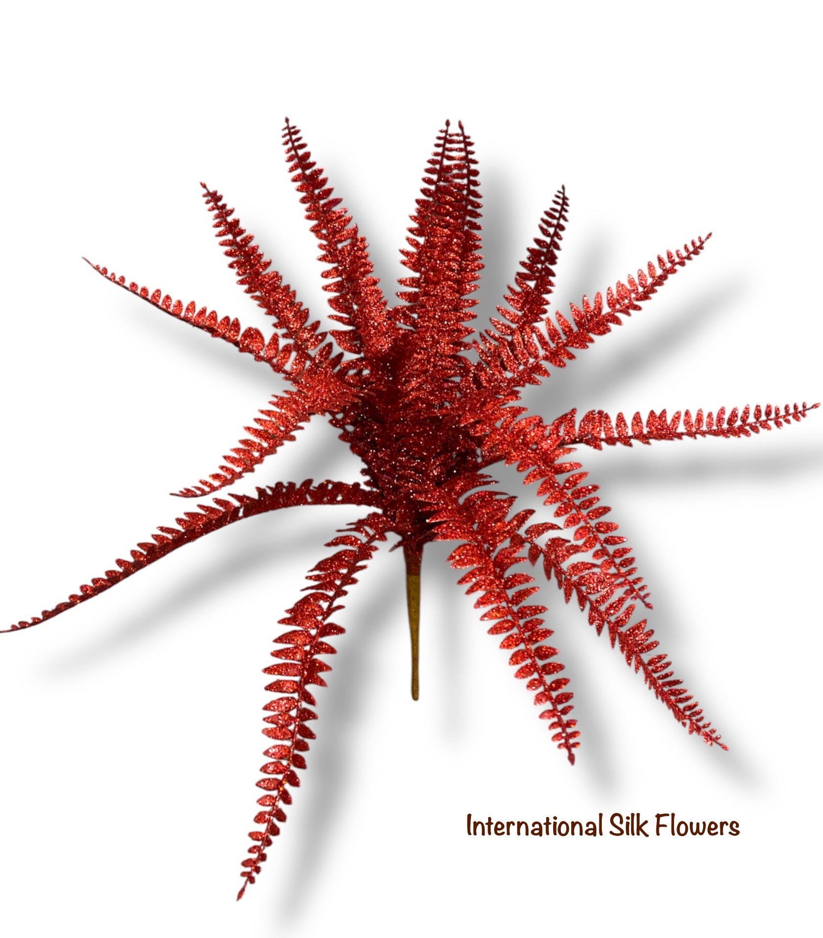 17'' Glitter Fern Bush ( 195270-Red )