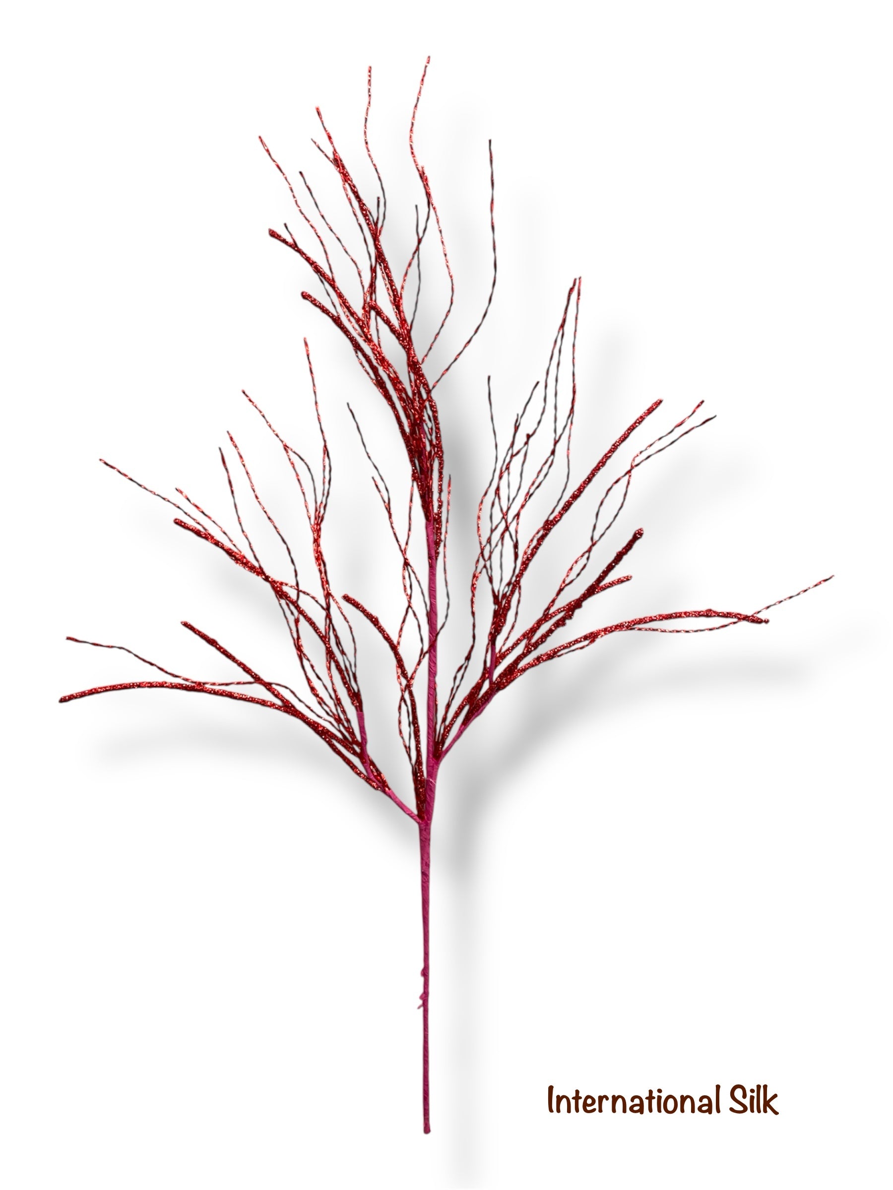 38'' Glitter Pine Twig Spray ( 255050-Red )