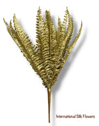 17'' Glitter Fern Bush ( 195270-Gold )