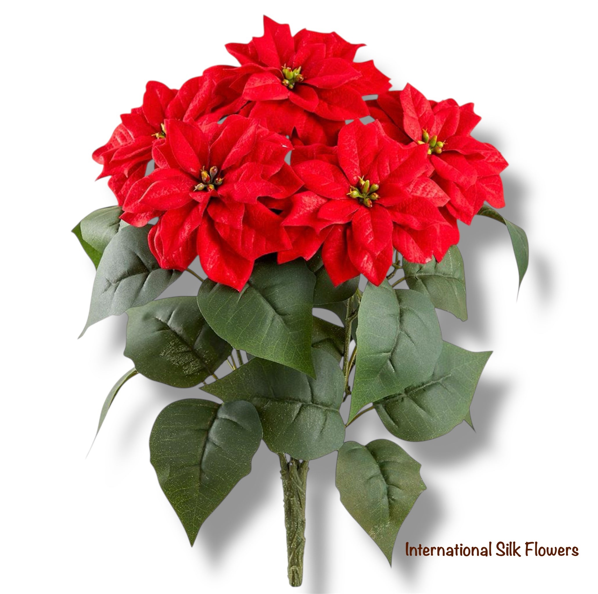 14.5" Velvet Poinsettia Bush ( XPB132-RE )