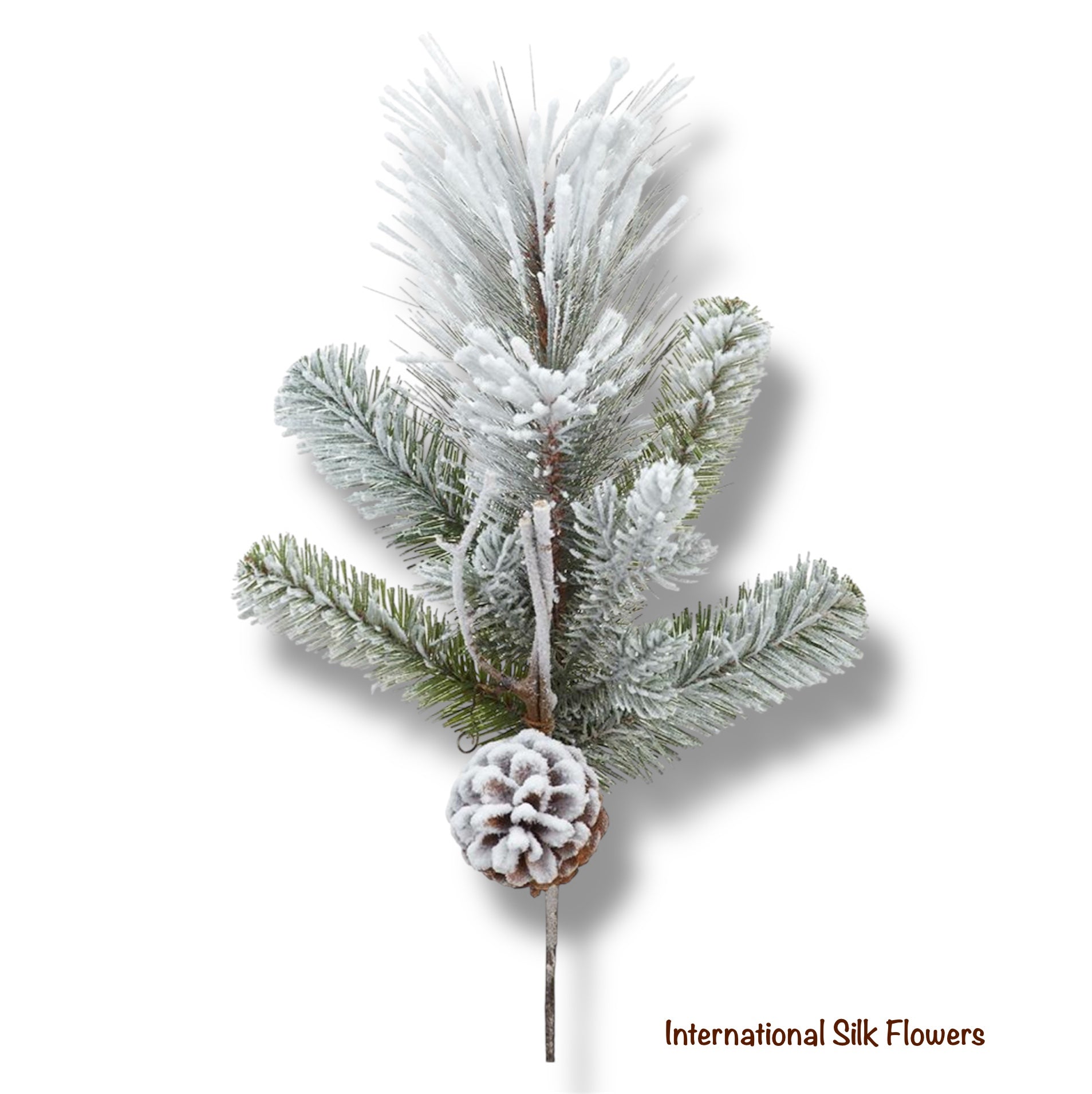 17" Snowed Pine Cone/Mixed Pine Spray ( YS7006-WH/GR )