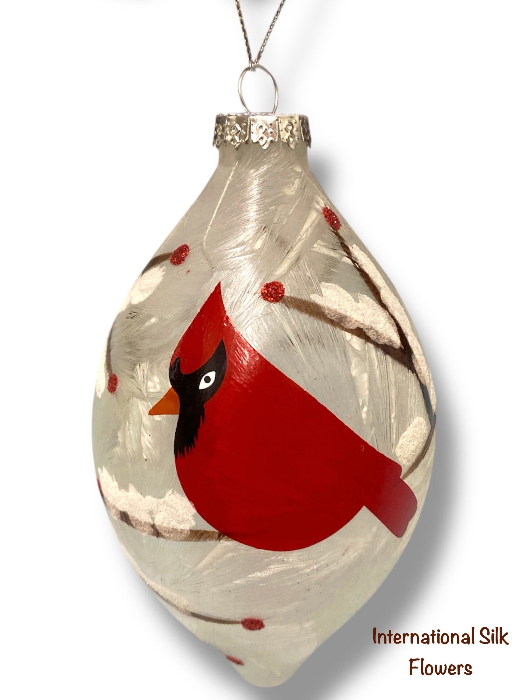 6'' Glass Finial Ornament ( 302226WH/RD )