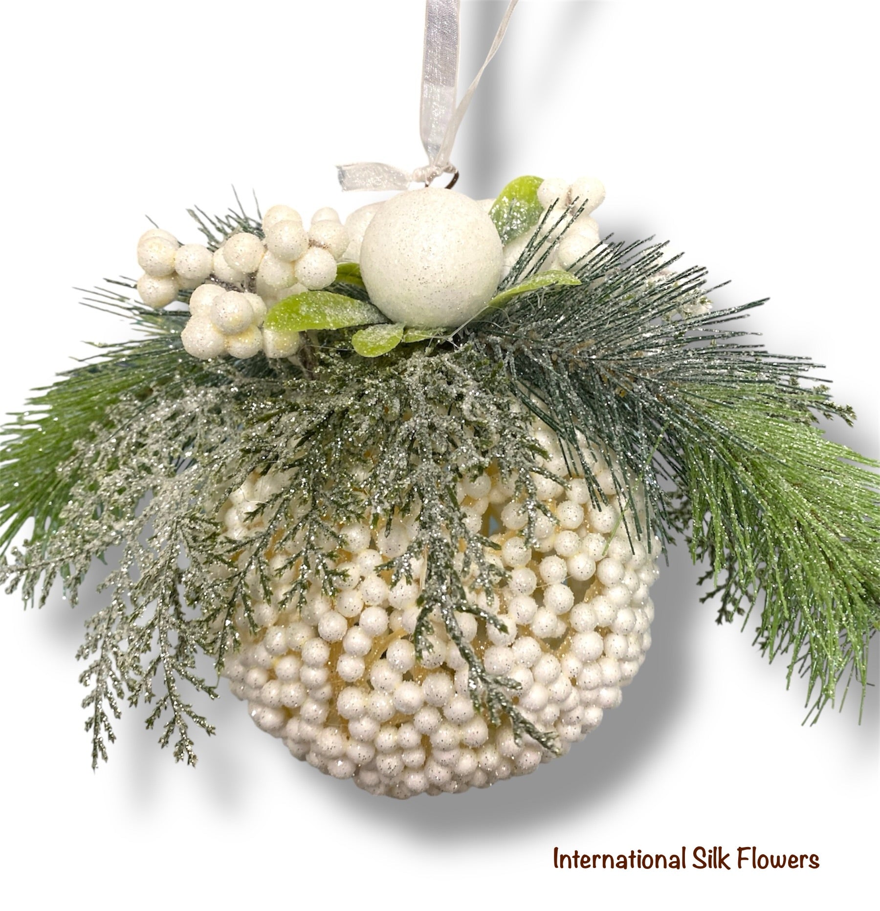 6'' Hanging Berry Ball Ornament ( 131721-WH )