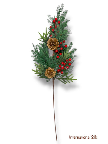 30'' Pine/Pinecone/Berry Spray ( AC3821 )