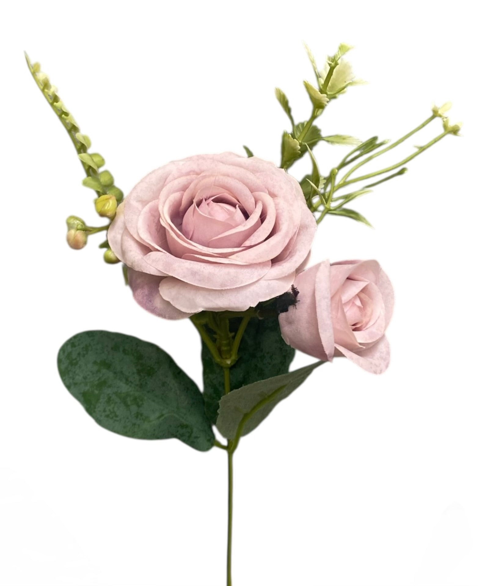 12'' Small Open Rose Bush ( INT1522-#14 Dusty Lavender)