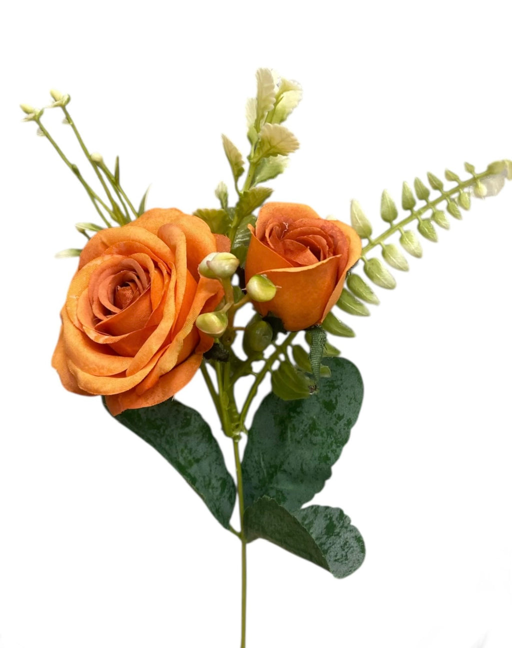 12'' Small Open Rose Bush ( INT1522-#13 Flame )