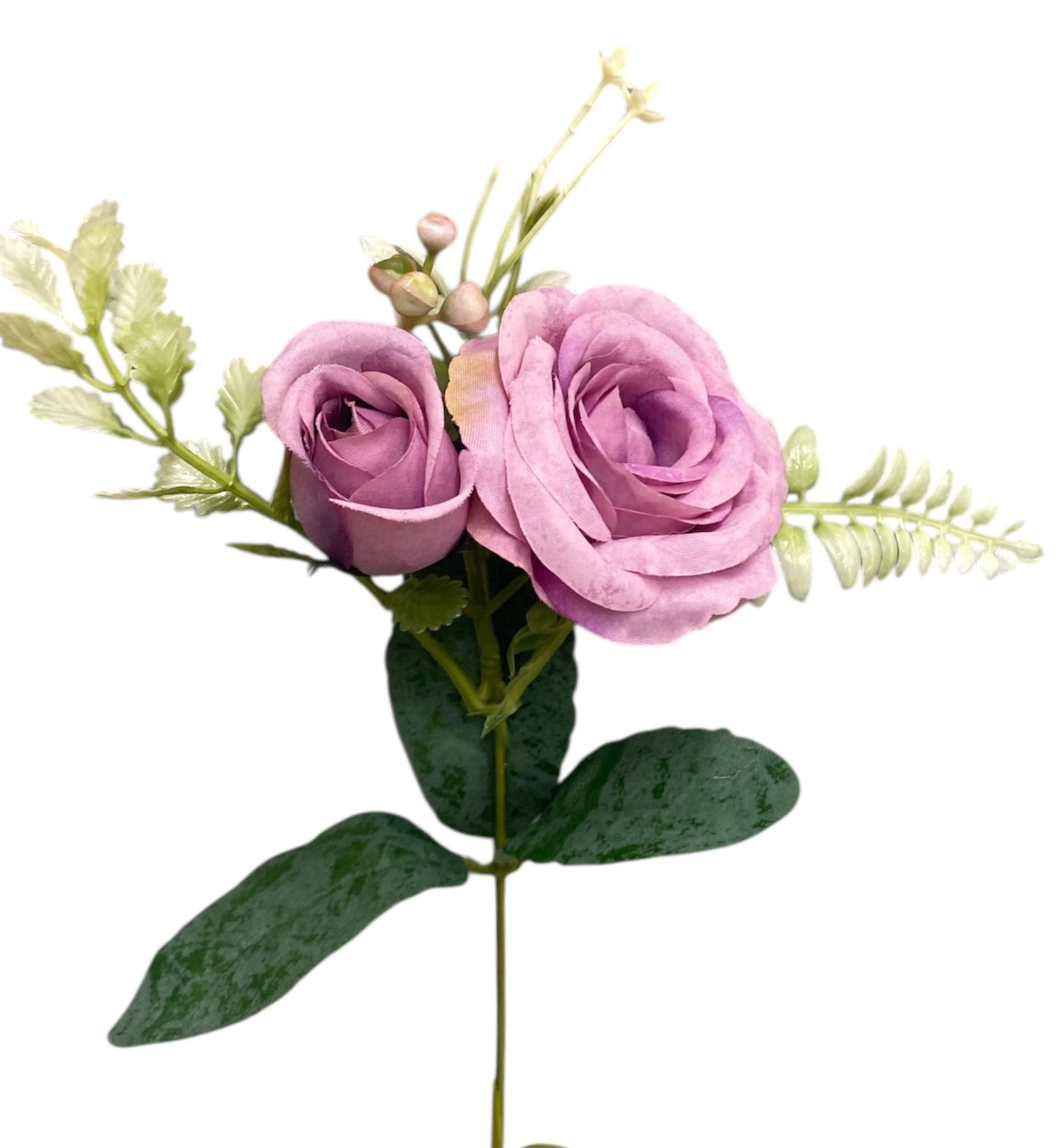 12'' Small Open Rose Bush ( INT1522-#8 Lavender )