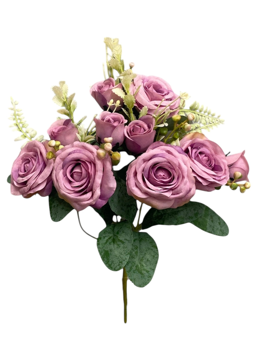 12'' Small Open Rose Bush ( INT1522-#8 Lavender )